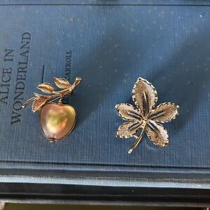 Two Vintage Sarah Coventry Goldtone Brooches
